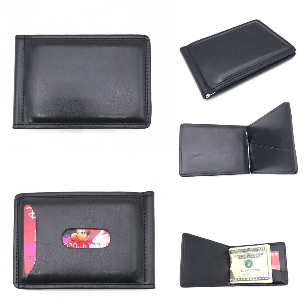 Men's Slim PU Leather Bifold ID Credit Card Wallet